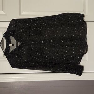 Old Navy Sheer Black and White Button Up Shirt Size Small